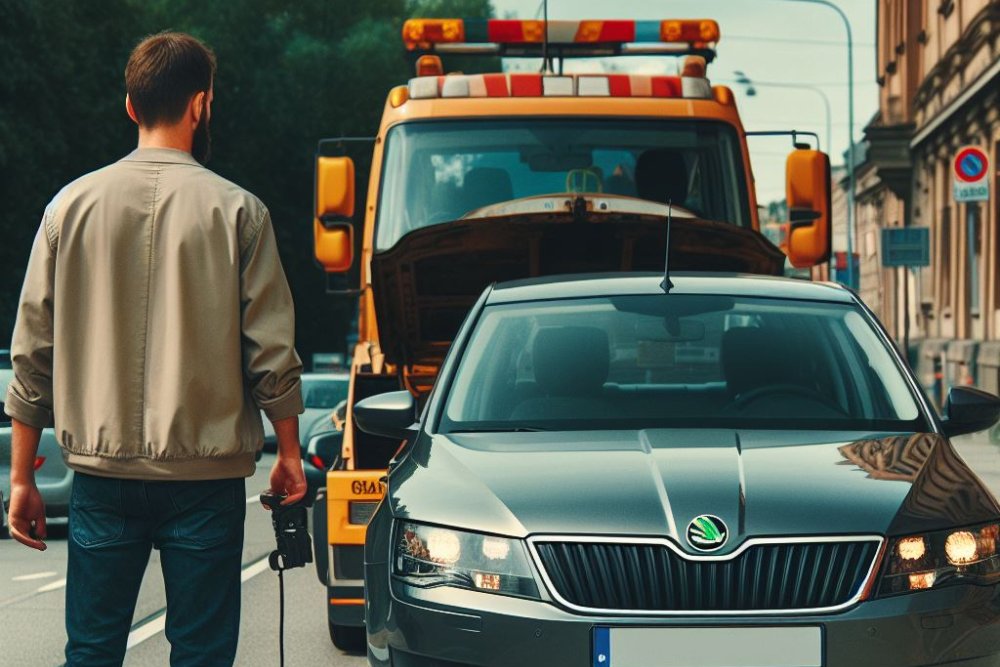 pomoc drogowa zabierająca auto na lawetę w krakowie